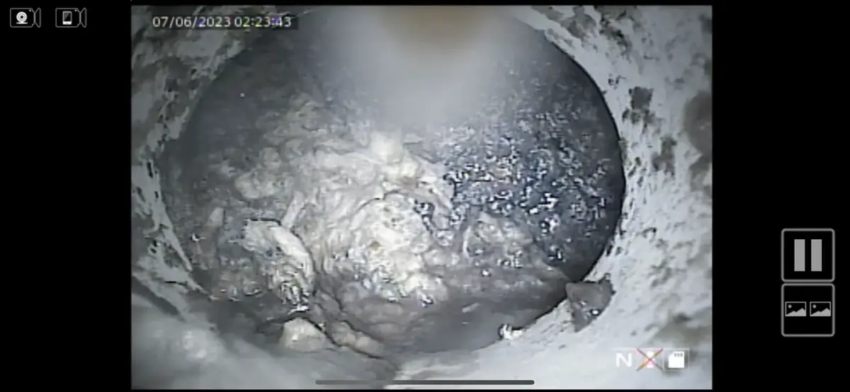 Camera Inspection: Complete Pipe Blockage